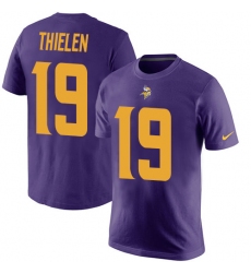 Nike Minnesota Vikings #19 Adam Thielen Purple Rush Pride Name & Number T-Shirt