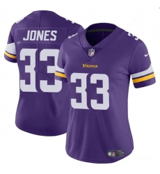Women's Minnesota Vikings #33 Aaron Jones Purple Vapor Untouchable Limited Football Stitched Jersey(Run Small)