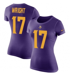 Women's Nike Minnesota Vikings #17 Jarius Wright Purple Rush Pride Name & Number T-Shirt