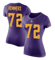 Women's Nike Minnesota Vikings #72 Mike Remmers Purple Rush Pride Name & Number T-Shirt