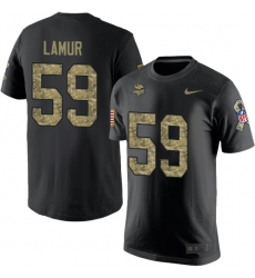 Nike Minnesota Vikings #59 Emmanuel Lamur Black Camo Salute to Service T-Shirt