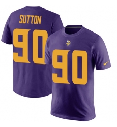 Nike Minnesota Vikings #90 Will Sutton Purple Rush Pride Name & Number T-Shirt