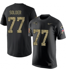 Nike New England Patriots #77 Nate Solder Black Camo Salute to Service T-Shirt