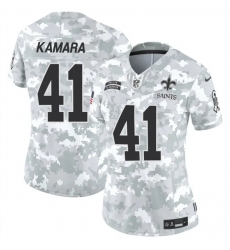 Women's New Orleans Saints #41 Alvin Kamara 2024 F.U.S.E Arctic Camo Salute To Service Limited Stitched Football Jersey(Run Small)