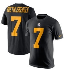 Nike Pittsburgh Steelers #7 Ben Roethlisberger Black Rush Pride Name & Number T-Shirt