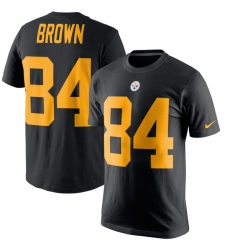 Nike Pittsburgh Steelers #84 Antonio Brown Black Rush Pride Name & Number T-Shirt
