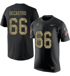 Nike Pittsburgh Steelers #66 David DeCastro Black Camo Salute to Service T-Shirt
