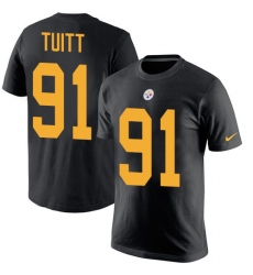 Nike Pittsburgh Steelers #91 Stephon Tuitt Black Rush Pride Name & Number T-Shirt