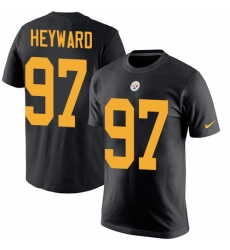 Nike Pittsburgh Steelers #97 Cameron Heyward Black Rush Pride Name & Number T-Shirt