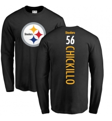 NFL Nike Pittsburgh Steelers #56 Anthony Chickillo Black Backer Long Sleeve T-Shirt