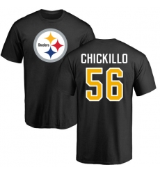 NFL Nike Pittsburgh Steelers #56 Anthony Chickillo Black Name & Number Logo T-Shirt