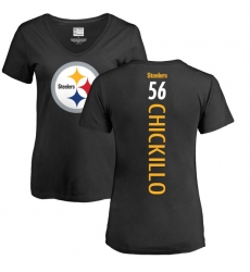 NFL Women's Nike Pittsburgh Steelers #56 Anthony Chickillo Black Backer Slim Fit T-Shirt