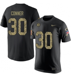 Nike Pittsburgh Steelers #30 James Conner Black Camo Salute to Service T-Shirt