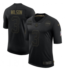Men's Seattle Seahawks #3 Russell Wilson Black Nike 2020 Salute To Service Limited Jersey