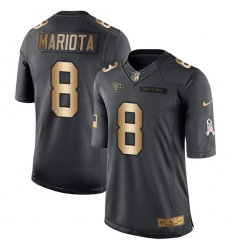 Men's Nike Tennessee Titans #8 Marcus Mariota Limited Black/Gold Salute to Service NFL Jersey