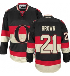 Youth Reebok Ottawa Senators #21 Logan Brown Authentic Black Third NHL Jersey