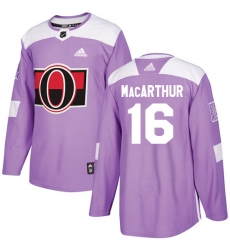 Men's Adidas Ottawa Senators #16 Clarke MacArthur Authentic Purple Fights Cancer Practice NHL Jersey