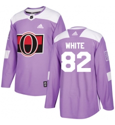 Youth Adidas Ottawa Senators #82 Colin White Authentic Purple Fights Cancer Practice NHL Jersey