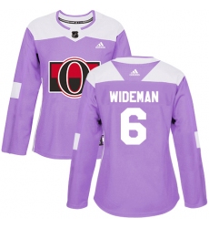 Women's Adidas Ottawa Senators #6 Chris Wideman Authentic Purple Fights Cancer Practice NHL Jersey