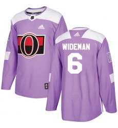 Youth Adidas Ottawa Senators #6 Chris Wideman Authentic Purple Fights Cancer Practice NHL Jersey