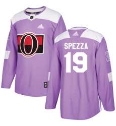 Men's Adidas Ottawa Senators #19 Jason Spezza Authentic Purple Fights Cancer Practice NHL Jersey