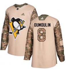 Men's Adidas Pittsburgh Penguins #8 Brian Dumoulin Authentic Camo Veterans Day Practice NHL Jersey