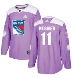 Youth Adidas New York Rangers #11 Mark Messier Authentic Purple Fights Cancer Practice NHL Jersey