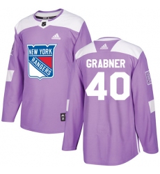 Youth Adidas New York Rangers #40 Michael Grabner Authentic Purple Fights Cancer Practice NHL Jersey