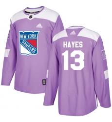 Youth Adidas New York Rangers #13 Kevin Hayes Authentic Purple Fights Cancer Practice NHL Jersey