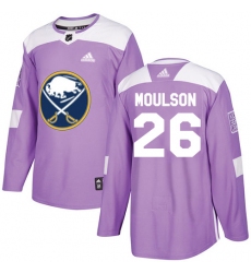 Men's Adidas Buffalo Sabres #26 Matt Moulson Authentic Purple Fights Cancer Practice NHL Jersey