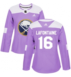 Women's Adidas Buffalo Sabres #16 Pat Lafontaine Authentic Purple Fights Cancer Practice NHL Jersey