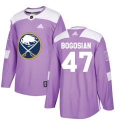 Youth Adidas Buffalo Sabres #47 Zach Bogosian Authentic Purple Fights Cancer Practice NHL Jersey