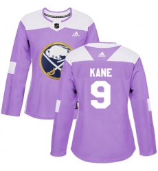 Women's Adidas Buffalo Sabres #9 Evander Kane Authentic Purple Fights Cancer Practice NHL Jersey