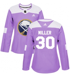 Women's Adidas Buffalo Sabres #30 Ryan Miller Authentic Purple Fights Cancer Practice NHL Jersey