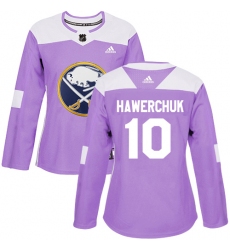 Women's Adidas Buffalo Sabres #10 Dale Hawerchuk Authentic Purple Fights Cancer Practice NHL Jersey