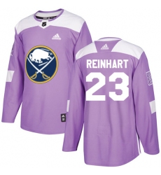 Men's Adidas Buffalo Sabres #23 Sam Reinhart Authentic Purple Fights Cancer Practice NHL Jersey