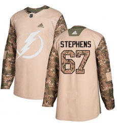 Youth Adidas Tampa Bay Lightning #67 Mitchell Stephens Authentic Camo Veterans Day Practice NHL Jersey