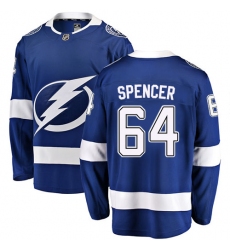 Youth Tampa Bay Lightning #64 Matthew Spencer Fanatics Branded Royal Blue Home Breakaway NHL Jersey