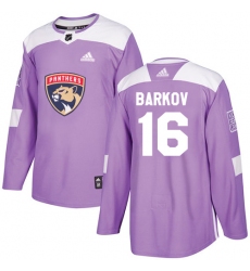 Men's Adidas Florida Panthers #16 Aleksander Barkov Authentic Purple Fights Cancer Practice NHL Jersey