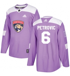 Men's Adidas Florida Panthers #6 Alex Petrovic Authentic Purple Fights Cancer Practice NHL Jersey