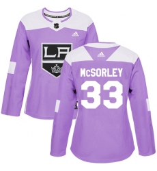 Women's Adidas Los Angeles Kings #33 Marty Mcsorley Authentic Purple Fights Cancer Practice NHL Jersey