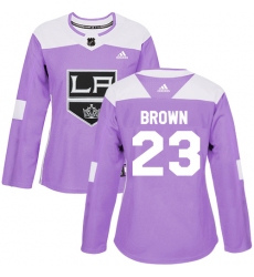 Women's Adidas Los Angeles Kings #23 Dustin Brown Authentic Purple Fights Cancer Practice NHL Jersey