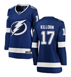 Women's Tampa Bay Lightning #17 Alex Killorn Fanatics Branded Royal Blue Home Breakaway NHL Jersey