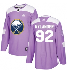 Men's Adidas Buffalo Sabres #92 Alexander Nylander Authentic Purple Fights Cancer Practice NHL Jersey