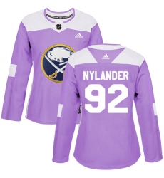 Women's Adidas Buffalo Sabres #92 Alexander Nylander Authentic Purple Fights Cancer Practice NHL Jersey