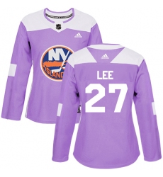 Women's Adidas New York Islanders #27 Anders Lee Authentic Purple Fights Cancer Practice NHL Jersey