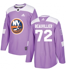 Men's Adidas New York Islanders #72 Anthony Beauvillier Authentic Purple Fights Cancer Practice NHL Jersey