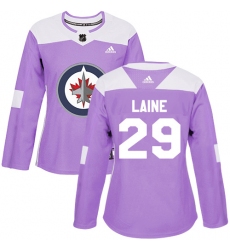 Women's Adidas Winnipeg Jets #29 Patrik Laine Authentic Purple Fights Cancer Practice NHL Jersey