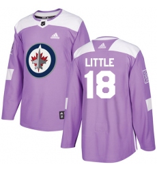 Youth Adidas Winnipeg Jets #18 Bryan Little Authentic Purple Fights Cancer Practice NHL Jersey