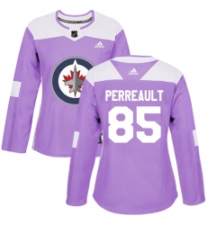 Women's Adidas Winnipeg Jets #85 Mathieu Perreault Authentic Purple Fights Cancer Practice NHL Jersey